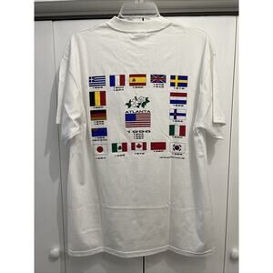 VTG 90s Centennial Olympic Summer Games 1996 Flag T-Shirt Size L Atlanta, GA USA